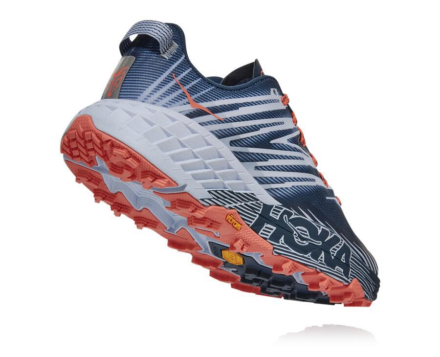 Hoka One One Trailsko Dame - Speedgoat 4 - Mørkeblå/Hvide - 538261NRA